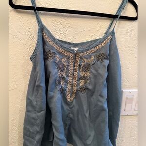 O'Neill Blue Camisole type Tank Top with Embroidery Adjustable Women’s Small